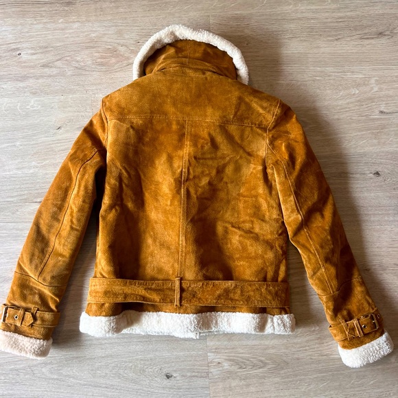 Zara Real Suede Sherpa Jacket - Picture 6 of 6